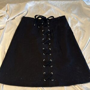 Valentino Black lace up A line skirt